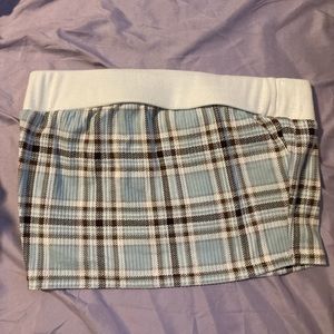 Cute plaid tube top / mini skirt